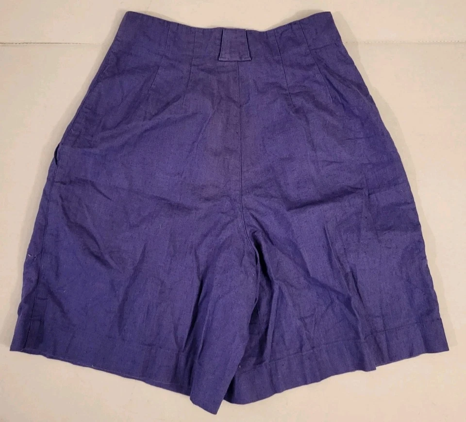 Shorts chino feminino vintage década de 1990 Gap tamanho 5/6 roxo linho macio - Imagem 2 de 4