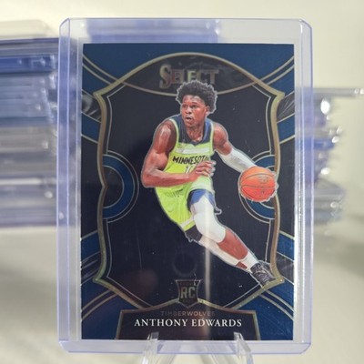 2020-21 Panini Select Anthony Edwards RC Blue Prizm #61