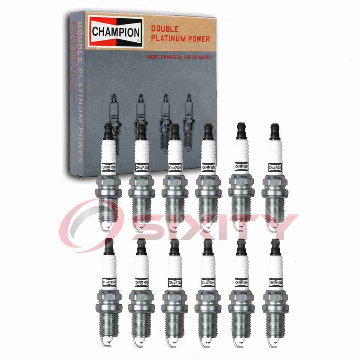 12 pc Champion Double Platinum Spark Plugs for 1991-1992 BMW 850i 5.0L V12 fq