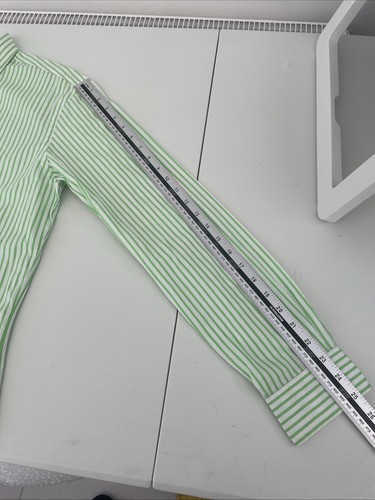 Polo Ralph Lauren Mens Slim Fit Shirt S-M (36-37" Chest) Green Stripe - Picture 14 of 19