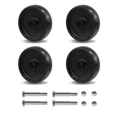 5 Inch Caster Wheels Set of 4 for Industrial Carts, Non-Marking, Floor Protectiv