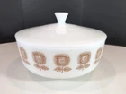 VTG Federal Glass Brown Sunflower Connoisseur 3.5 QT Casserole Dish MCM 60-70's