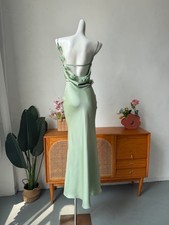 NWT CIDER Wedding Guest Dress Maxi Dress Cowl Neck Sleeveless Ruched Gown L