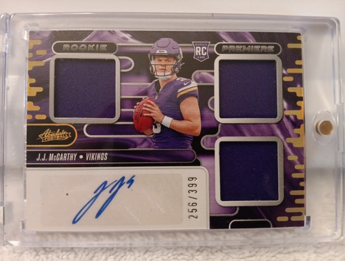 2024 Panini Absolute JJ McCarthy RC Rookie Premiere 3 Patch Auto /399 RPA