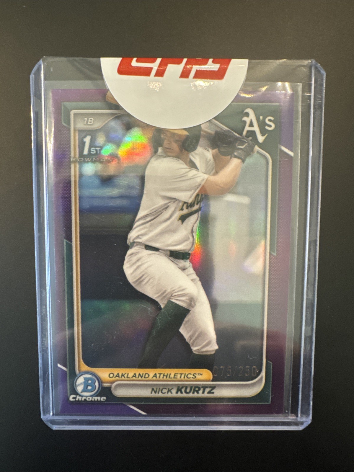2024 Bowman Draft Nick Kurtz Chrome Purple Refractor 1st Prospect /250