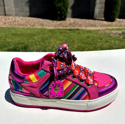 Kurt Geiger London Southbank Tag Platform Sneakers Size 8 EUR 38.5 Pink $235 NEW