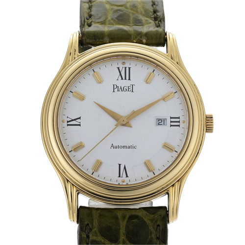 Piaget Polo Date 24001 White Dial 34mm Solid 18k Gold Automatic Watch