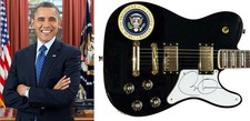 Barack Obama Signed Fender Squier Telecaster Deluxe Guitar with Gold Package
