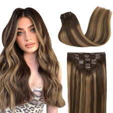 Clip in Hair Extensions Real Human Hair, Remy Human Hair Extensions Clip Ins for