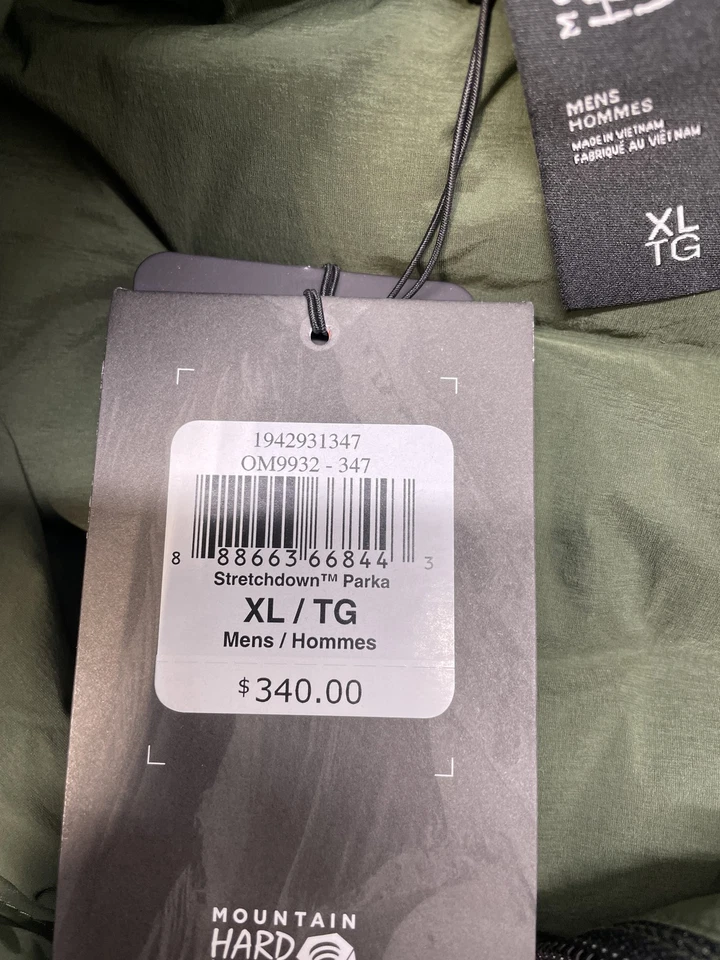 Abrigo parka elástico Mountain Hardwear para hombre, verde excedente, talla XL Foto 2 de 4