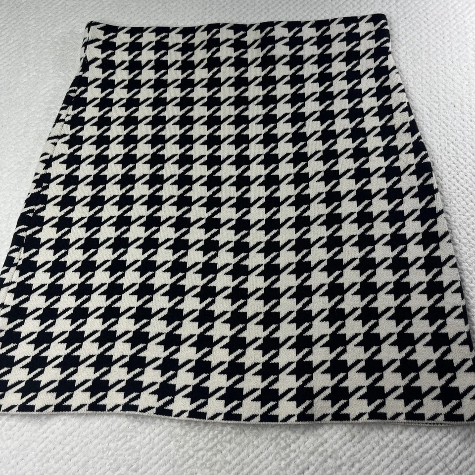 Minifalda para mujer LOFT Outlet pata de gallo negra crema tejida talla S Foto 2 de 4