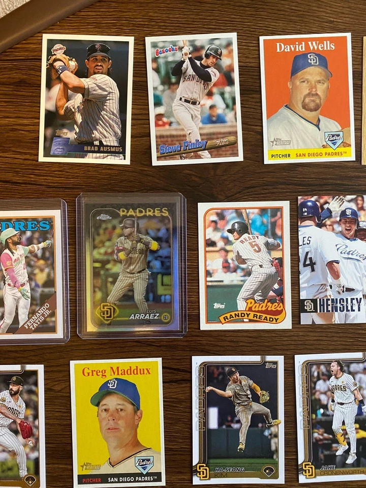 Lote de 50 tarjetas del equipo de los Padres de San Diego MLB tarjetas de béisbol estrellas a granel insertos de novatos Foto 2 de 4