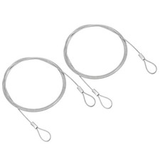 2Pcs Safety Cable Lock 3.3Ft Steel Security Wire Stage Lighting Rope Silver