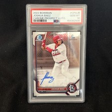 2022 Bowman Chrome Prospect Joshua Baez Auto CPA-JB 1st Bowman PSA 10 AH28