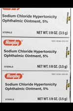 Rugby Sodium Chloride Ophthalmic Ointment 5 Compare to Muro 128 -3 Pack