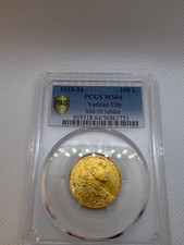 Moneta oro 100 lire Vaticano 1933-34 - PCGS MS64 | Papa Pio XI