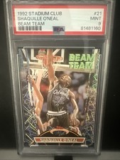 1992 STADIUM CLUB BEAM TEAM #21 SHAQUILLE O'NEAL PSA 9