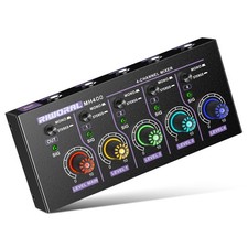 Mini Audio Stereo Mixer 4 Channel 1/4 Inch TSR/TS Input Jack For Line...