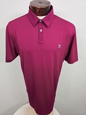 Adidas Mens Medium Maroon Gray Short Sleeve Golf Polo Shirt