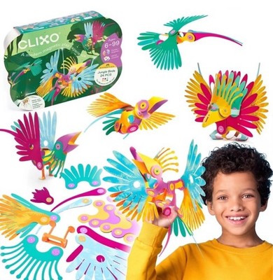   New! Clixo Jungle Birds Magnetic Building Set 24-pc MSRP $39.99