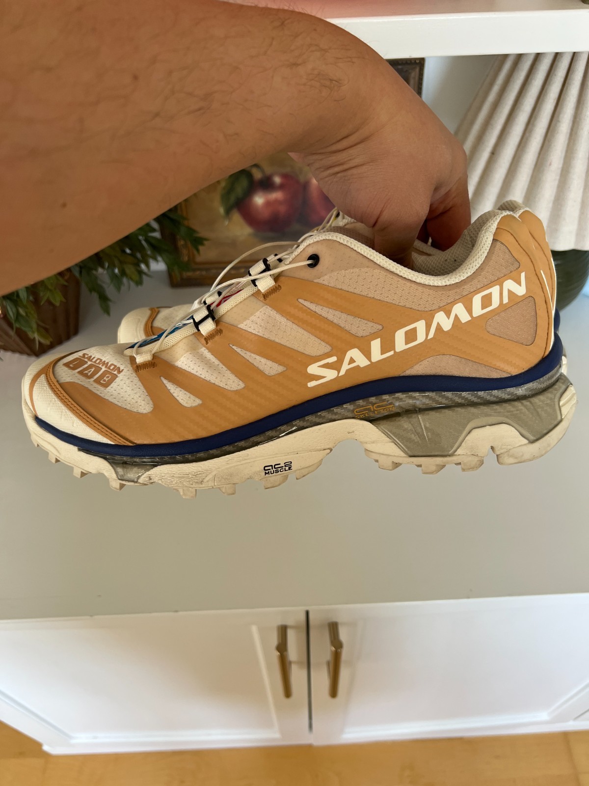 ? Salomon XT 4 OG Taffy Vanilla Ice Blue Print Sneakers L472997 Size 10.5 US