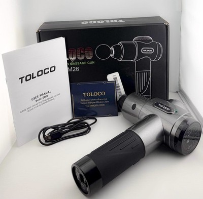 TOLOCO EM26 Percussion Massage Gun Deep Tissue Muscle Massager w/ 10 Heads Box