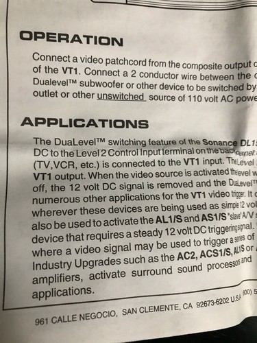 sonance vt1 video trigger adapter - Picture 4 of 5