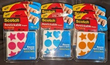 20 Packs Of Scotch Restickable Shapes 3M - Magnets/Blu-Tack Alternative Bundle