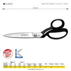KRETZER SPIRALE 114825 - TAILOR'S SCISSORS HEAVY FABRICS 10"/25 CM - POLISHED