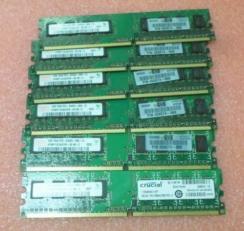 HP 404574 & Crucial CT12864AA800-Y16FY Hynix HYMP112U64CP8-S6 PC2-6400U ...