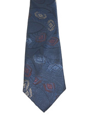 HAGGAR Blue Paisley Polyester and Silk Blend Neck Tie for Men