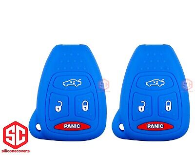 2x New Key Fob Remote Fobik 3 Buttons Silicone Cover Fit//For Jeep Dodge Chrysler