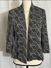 Kasper Blazer Vintage Bordeaux Sz 4 Black Silver Strip NWT Msrp 129 241