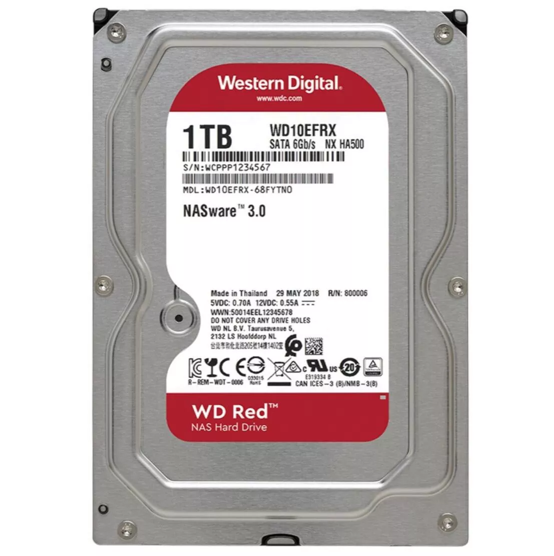 Western Digital Red 1TB WD10EFRX 64MB SATA III 3.5 inch NASware 3.0 Hard Drive