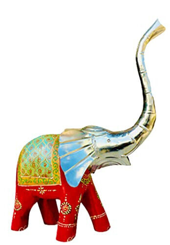 QT S Elephant Hand Carved Wooden Home Office Decor Statue Antique Classical - Picture 3 of 5