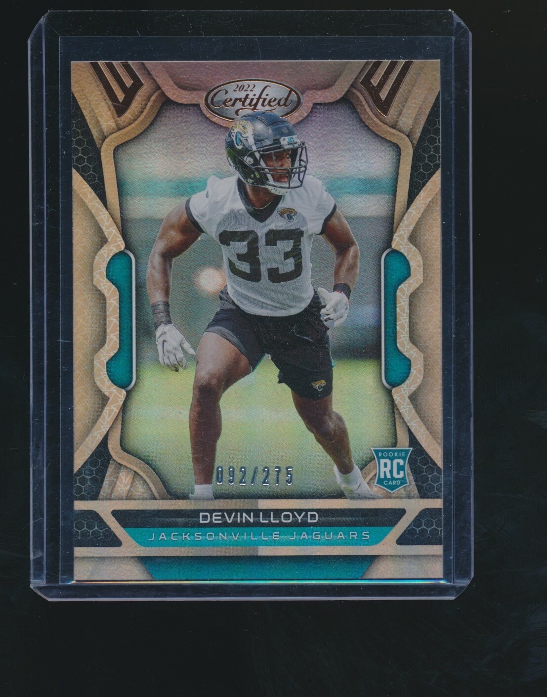 DEVIN LLOYD 2022 PANINI CERTIFIED MIRROR BRONZE RC PARALLEL 092/275 #145
