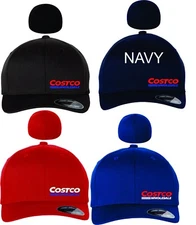 Costco Hats Flex Fit 6277 Curved Left Panel Logo Free Domestic Shipping
