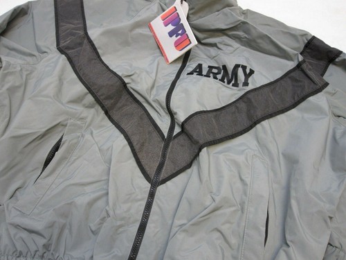 NEW US ARMY GREY REFLECTIVE PT JACKET FITNESS UNIFORM COAT WIND BREAKER WARM-UP - Picture 3 of 5