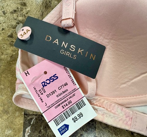 Danskin Girls 34A Light Pink Sports Bra Top – Youth Activewear - Picture 3 of 4