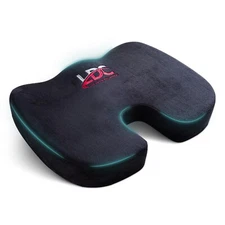 Seat Cushion, Memory Foam Chair Pad Cushion for Back Tailbone Pain Relief Black