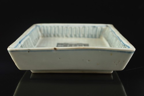 G73: Japanese Old Imari-ware Blue&White Rectangular PLATE/dish, auto - Picture 5 of 10