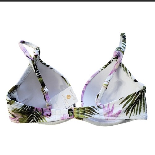 White Lilac Bikini Top Bra 32B Plunge Underwire Lightly Lined Swimwear NWT - Picture 2 of 11