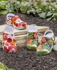 GARDEN CLOGS  VEGETABLE  PATTERN
