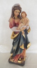 Mutter Gottes mit Kind Maria Madonna 74 cm hoch Holz geschnitzt bemalt  