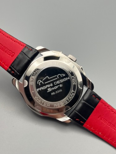 Orologio uomo Cronografo datario automatico acciaio Zaffiro Vera Pelle mov Quarz - Foto 7 di 22