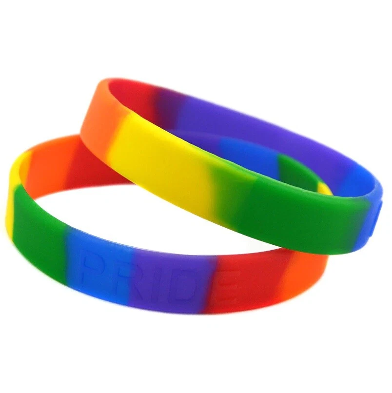 Rainbow wristbands shop bulk