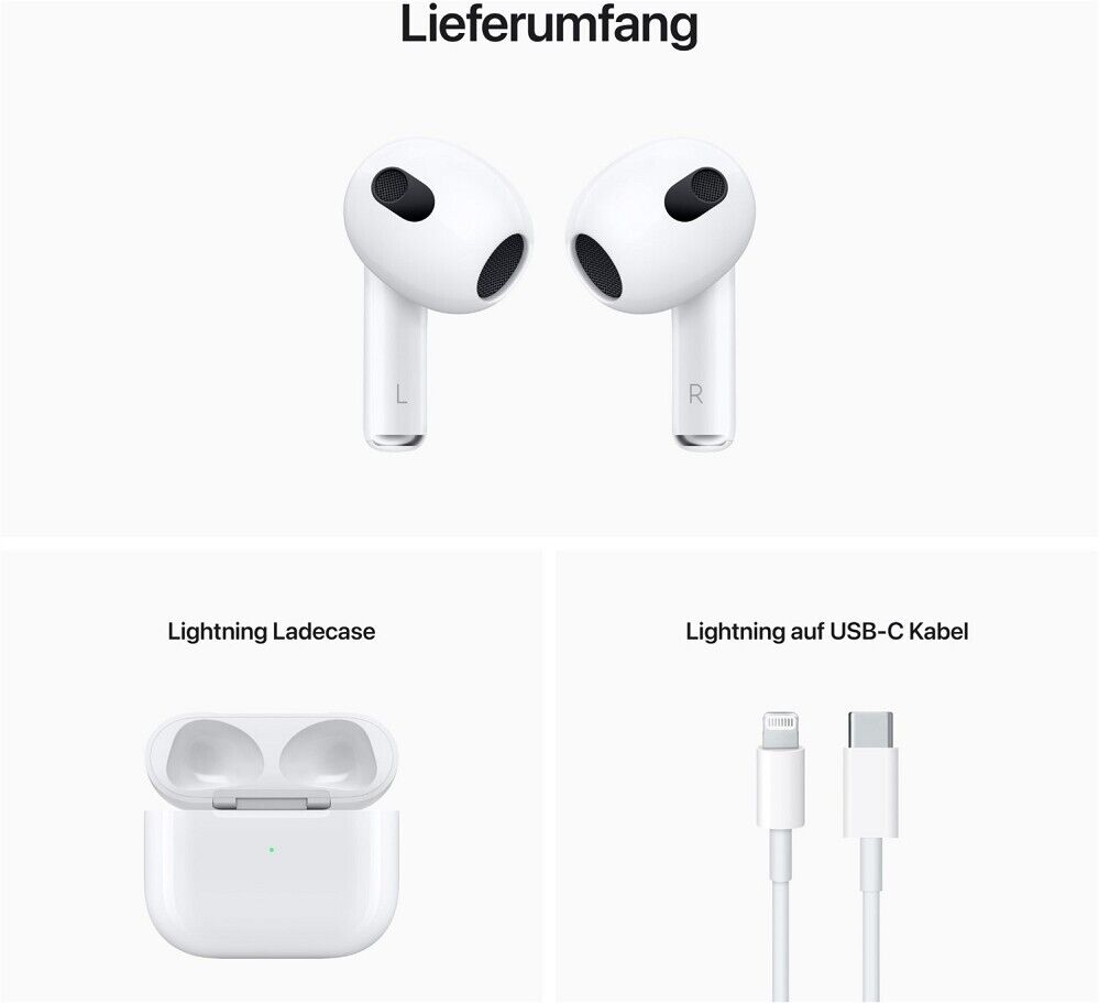 Thumbnail - Apple True Wireless Kopfhörer Airpods 3. Generation Lightning