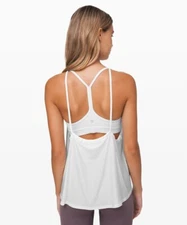 lululemon top sport bra Flow yoga gym tank light Y 2-in-1 Tank white ca 10 au 12