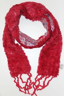 Carbone Kuschelschal Gr.128 rot Fransen