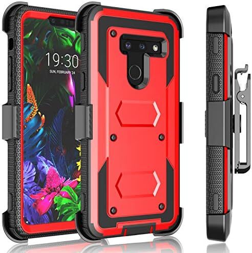 Holster Clip Case for LG G8 / LG G8 ThinQ, [Tshell] Shock Absorbing [Built-in Sc